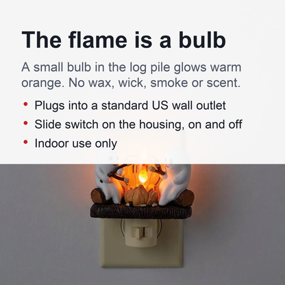 Ghost Campfire Flickering Night Light - Halloween Ghost Bonfire Night Light