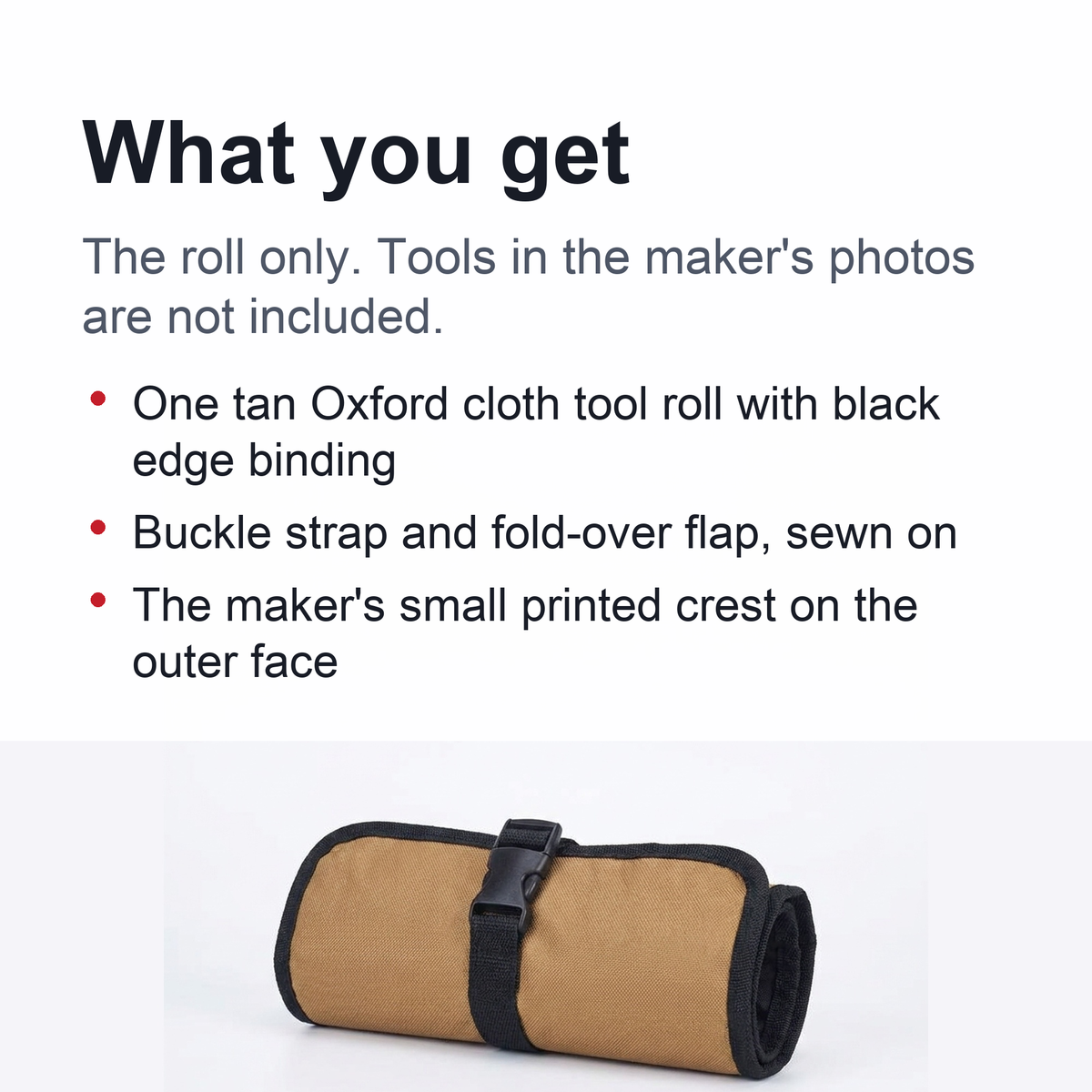 Tool Roll Bag – Roll-Up Oxford Cloth Wrench Organizer, 8 Pockets, Buckle Strap