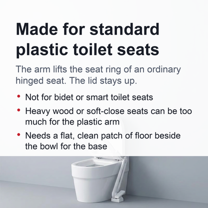 Foot Pedal Toilet Seat Lifter – Hands-Free Lifter for Standard Plastic Seats