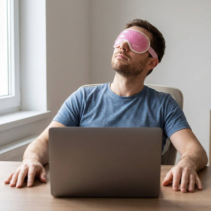 Reusable Gel Eye Mask – Cooling Cold Compress for Puffy Eyes, with Soft Plush Reverse Side