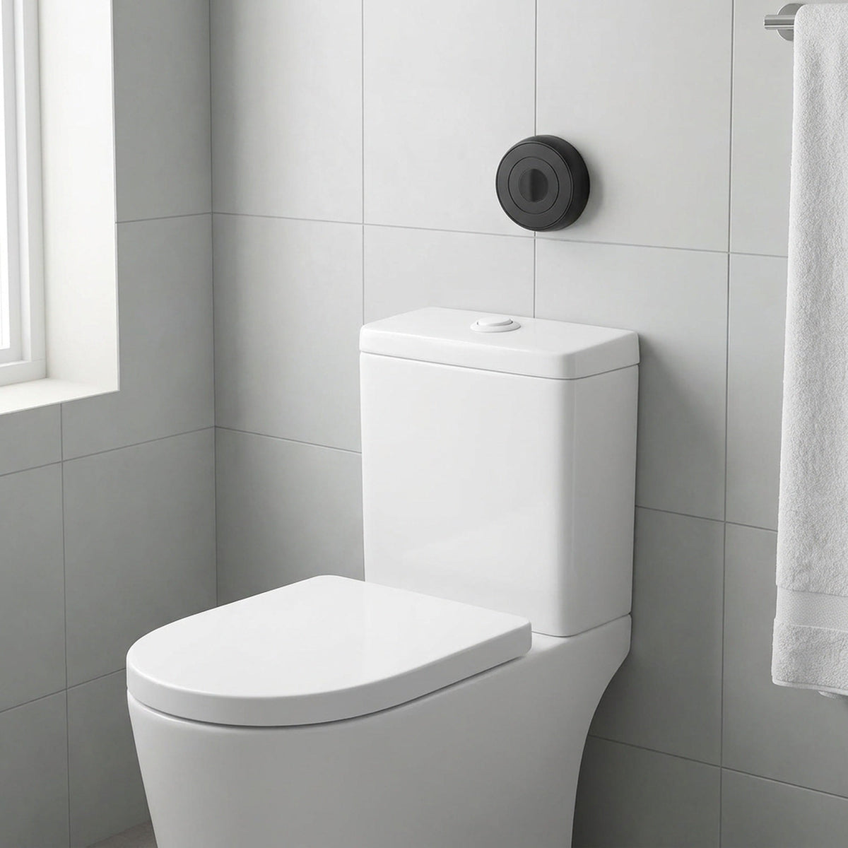 Automatic Toilet Flusher for Push-Button Toilets – Touchless Motion Sensor Flush Kit, Battery Powered