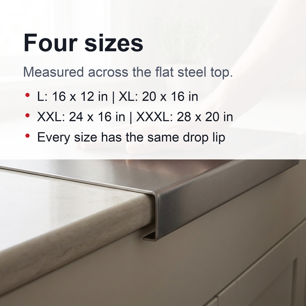 Stainless Steel Cutting Board – Extra-Large Food-Safe Metal Chopping Surface for Baking, Dough Kneading & Professional Kitchens