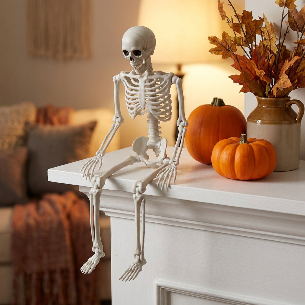16 Inch Poseable Skeleton – Creepy Halloween Skeleton Decorations