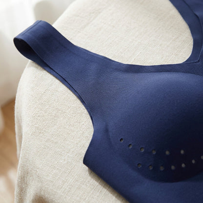 Ice Silk Seamless Wireless Comfort Bra - No Underwire, Wide Straps, Removable Pads, Non-Marking