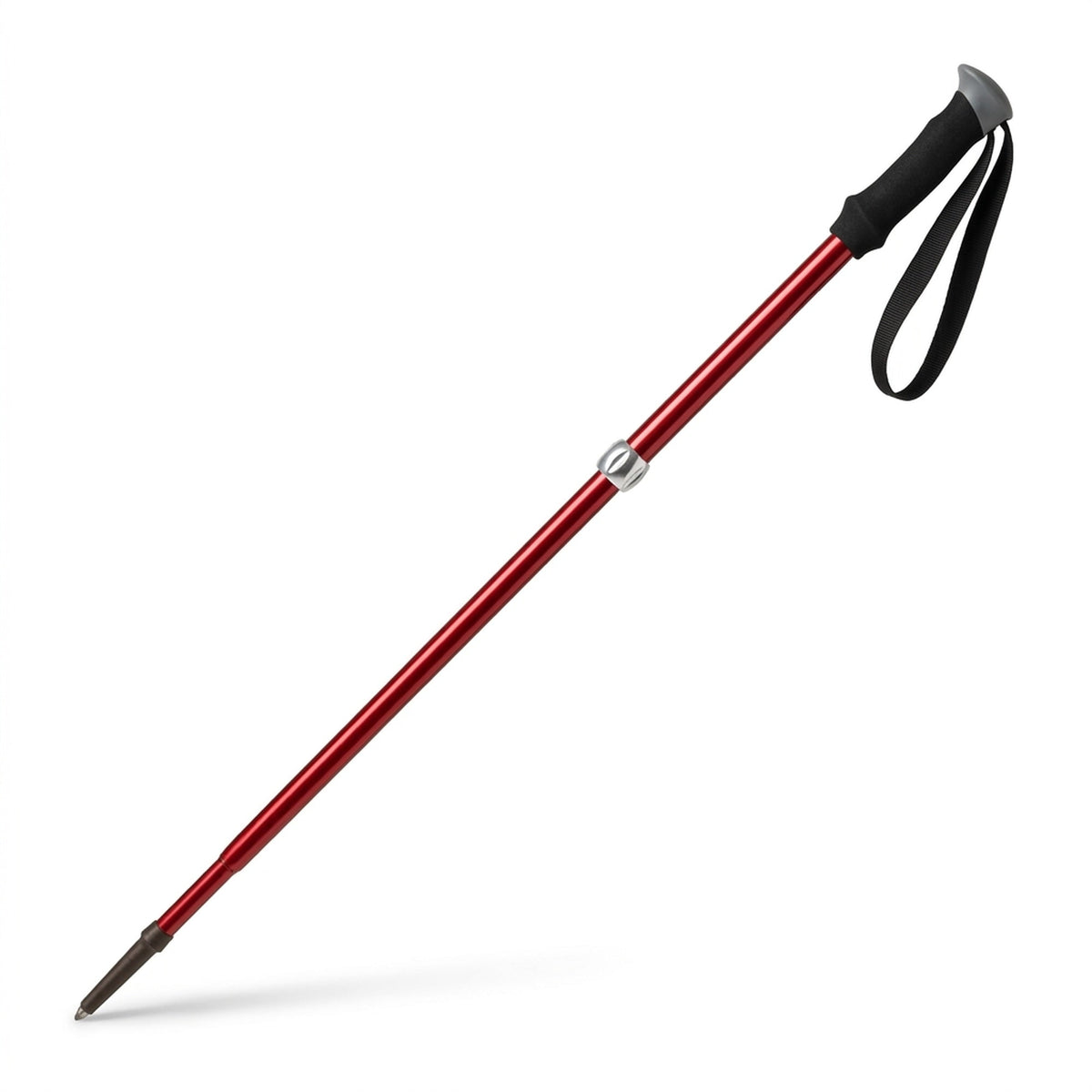 Telescopic Trekking Pole & Walking Stick – Single Adjustable Aluminum Pole, 4-Section T-Handle or 5-Section Folding