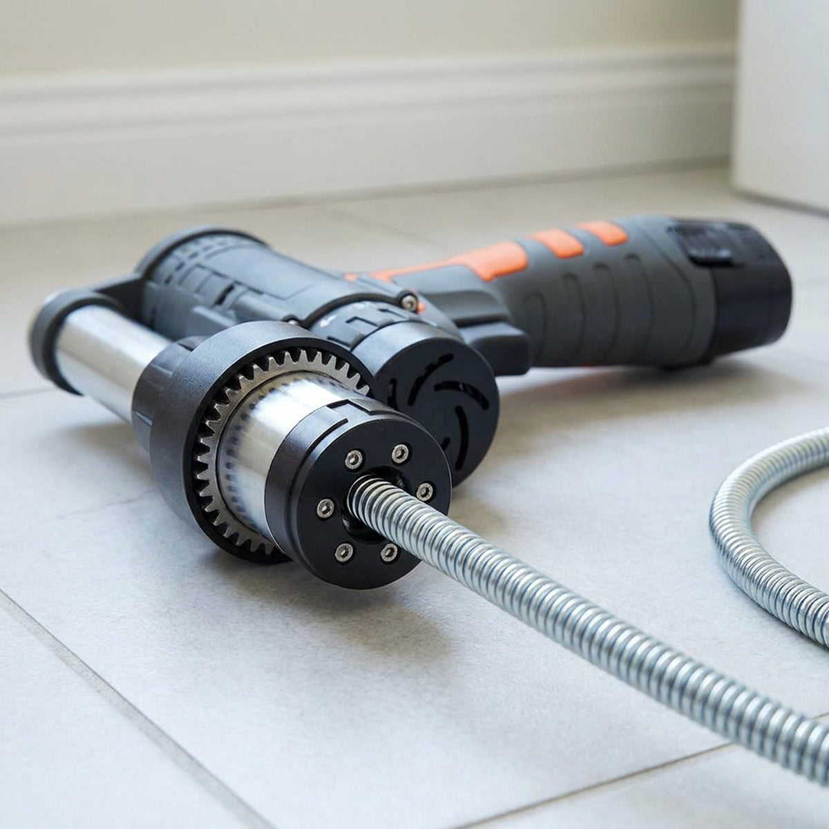 Cordless Drain Auger - 12V Battery Power Drain Snake with 5 ft Steel Cable, for Toilets, Sinks, Tubs and Showers