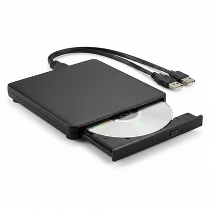 External CD/DVD Drive - Portable USB Optical Drive for Laptops & Desktop Computers
