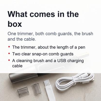 Electric Nose and Ear Hair Trimmer – Ultra-Thin Precision Waterproof Grooming Tool for Safe, Clean, and Painless Trimming