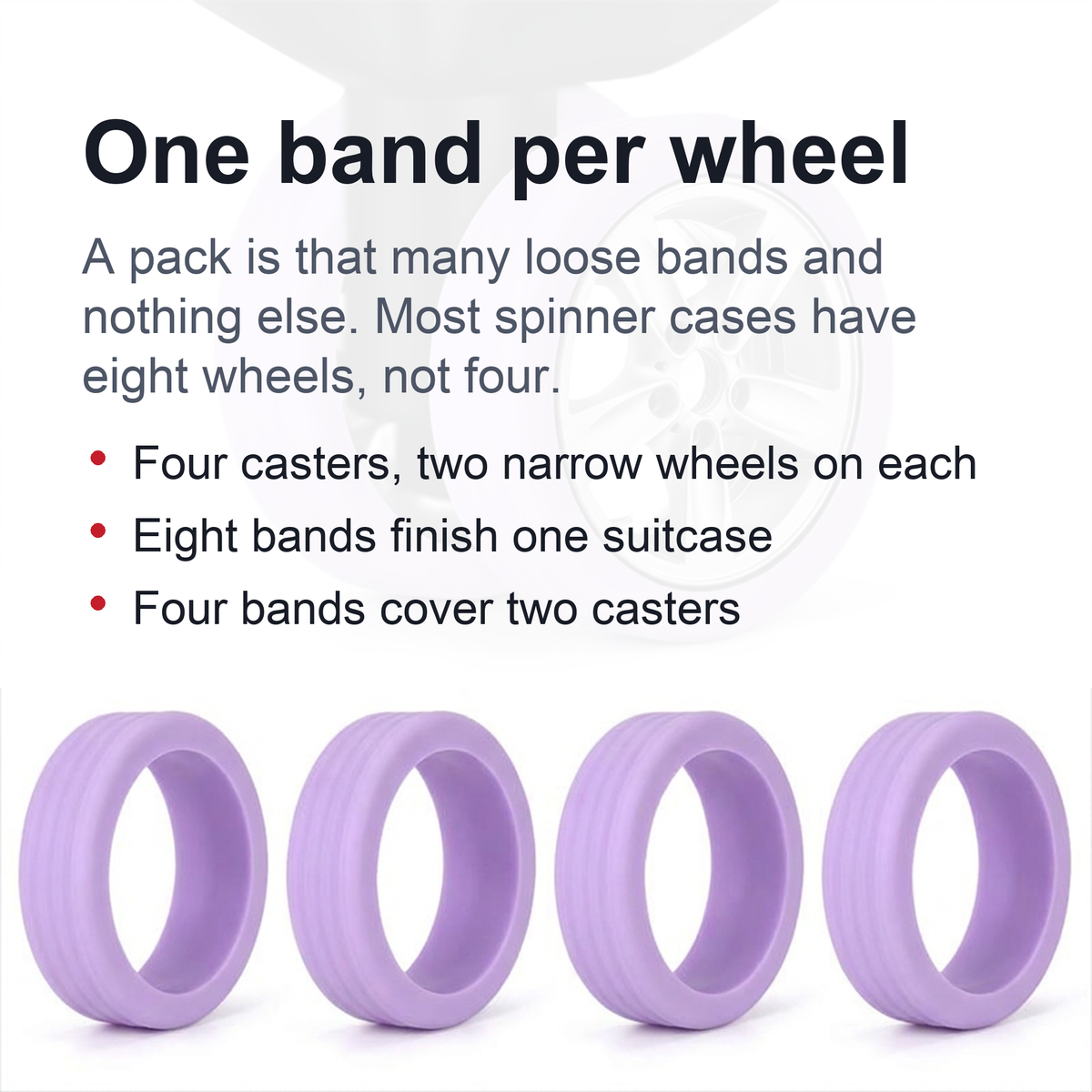 Silicone Luggage Wheel Covers - Stretch Bands for Double-Wheel Spinner Casters