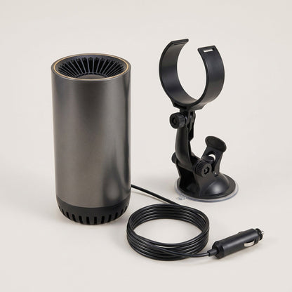 Portable Car Heater & Defroster - 12V Plug-In Cup Holder Heater and Fan with Suction Mount