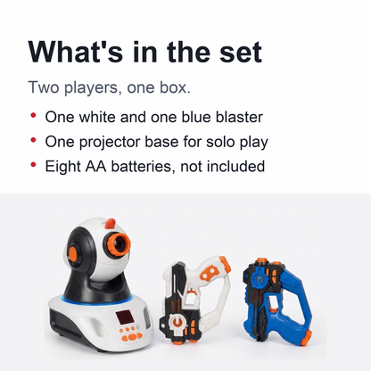 Infrared Laser Tag Set for Kids & Adults – 2 Player Toy Guns with Projector, Indoor Outdoor Game