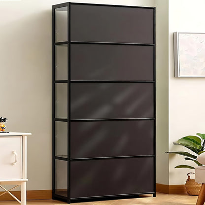 Five Tier Wooden Cabinet Organizer – Elegant Display Storage for Collectibles, Keepsakes, and Miniatures in Any Room or Workspace