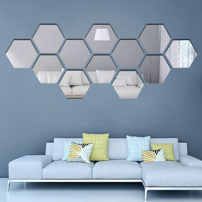 Hexagonal Acrylic Mirror Wall Sticker