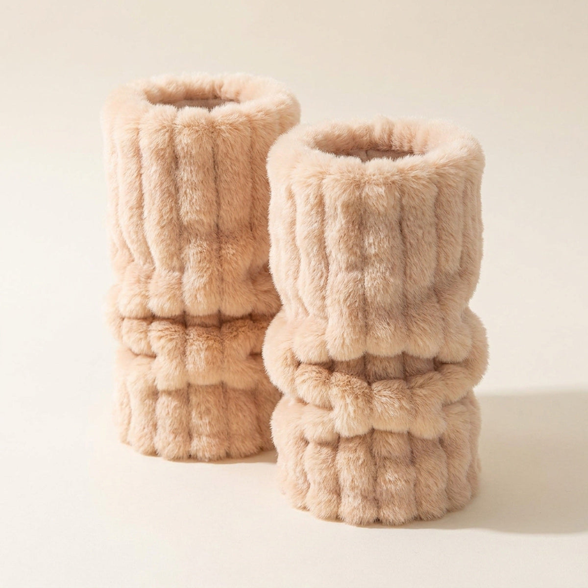 Faux Fur Leg Warmers for Women – Thick Imitation Mink Plush, Mid-Length