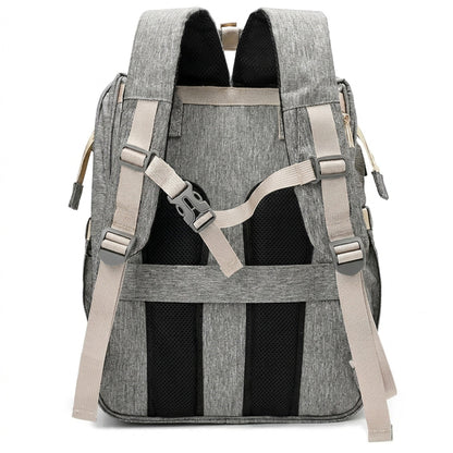 Fold-Out Diaper Bag Backpack — Opens Into a Changing Station