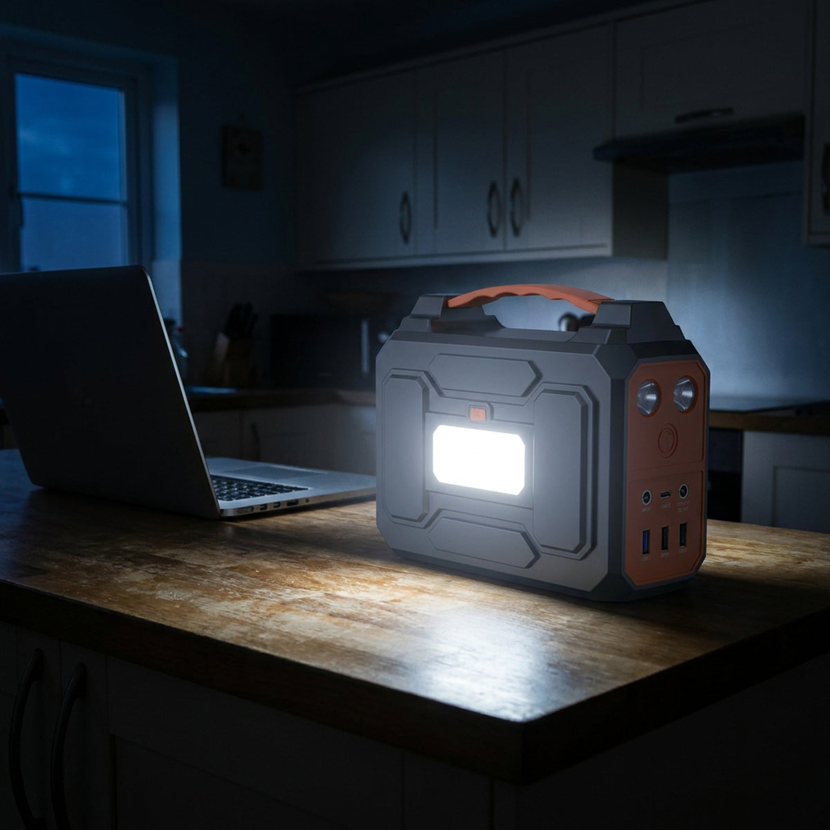 High-Capacity Portable Power Station – 39600mAh 146Wh Solar Generator with Dual AC Outlets, USB-C, LED for Outdoor & Emergency Use