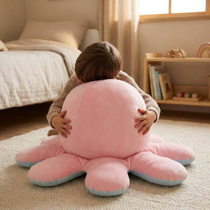 Giant Reversible Octopus Plush – Flip for a Mood Change, Perfect for Kids