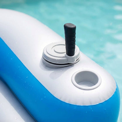 Motorized Pool Lounger - Inflatable Ride-On Water Float with Twin Electric Motors and Joystick Steering
