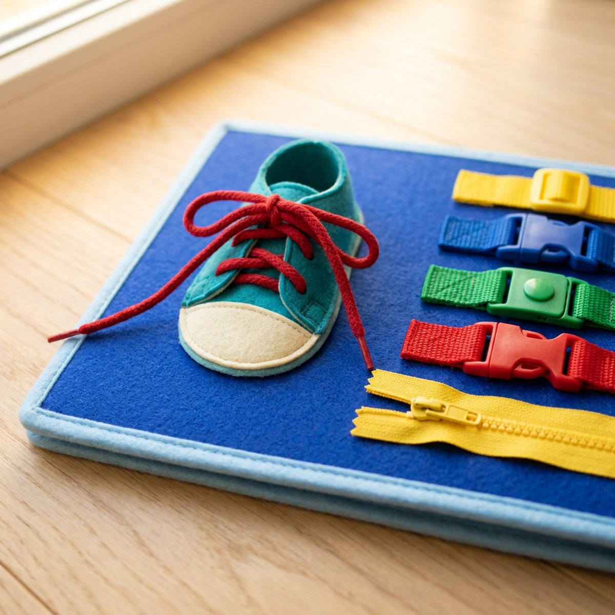 Montessori Felt Busy Book - Educational Sensory Activity Board for Kids Travel Learning and Quiet Play Entertainment