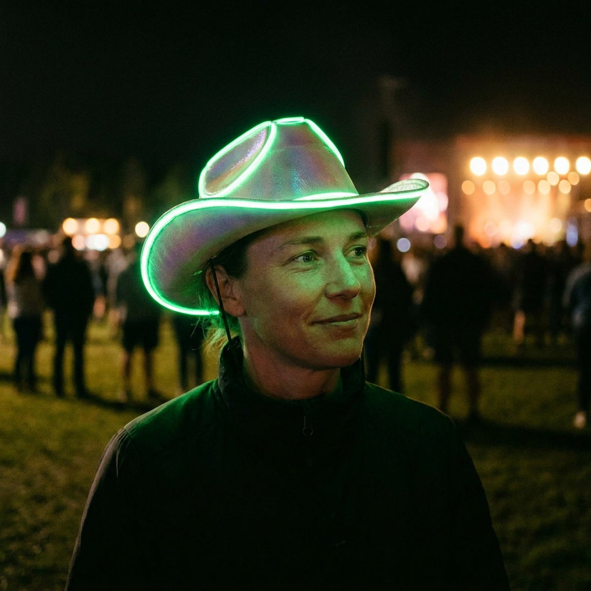 LED Cowboy Hat - Glowing Light Bar Cap Bachelorette Party Supplies