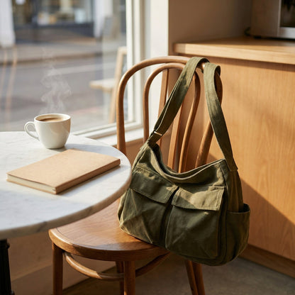 Women's Large Canvas Shoulder Messenger Bag – Vintage & Spacious