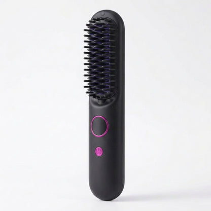 Cordless Heated Straightening Brush – Rechargeable, Nine Heat Settings, Travel Size