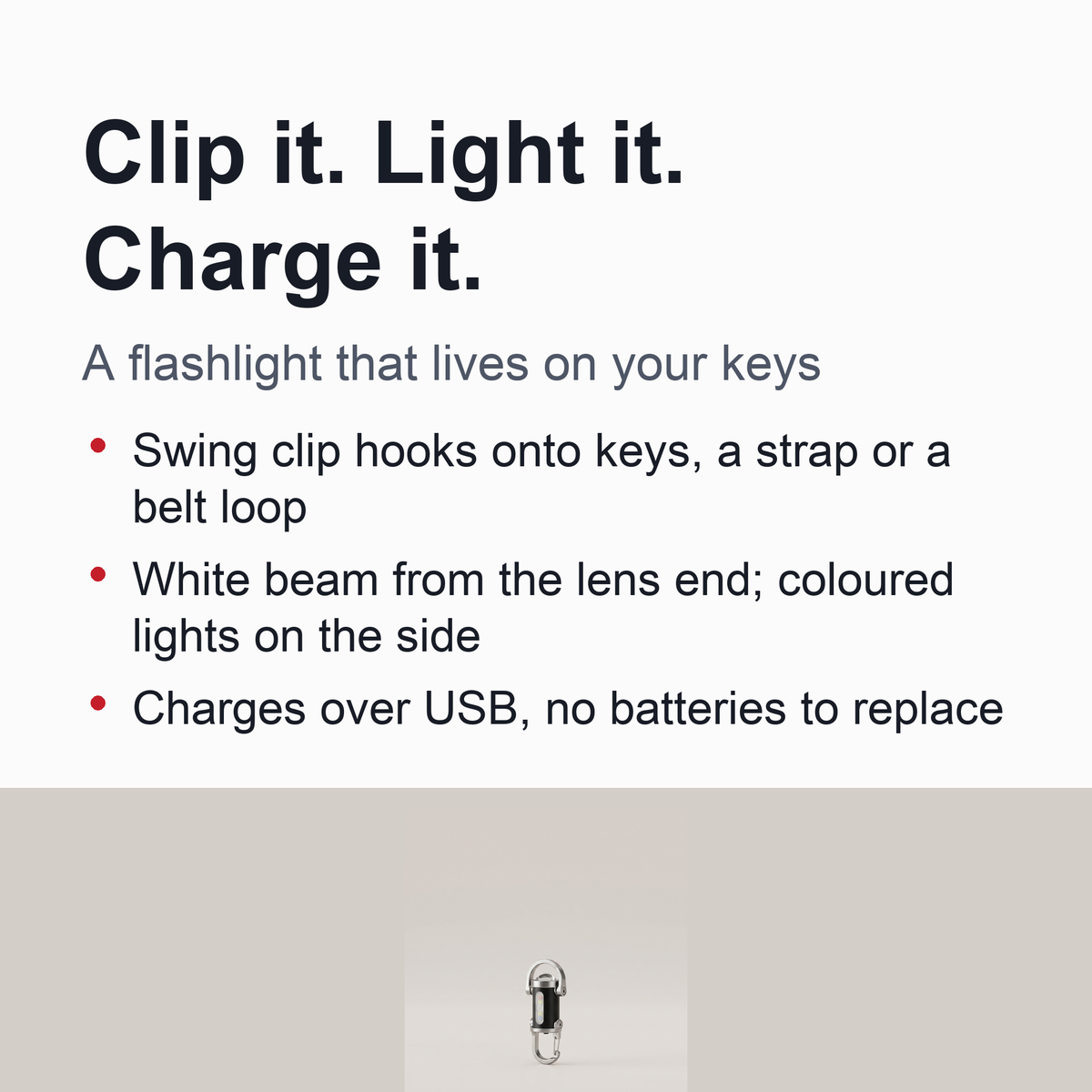Rechargeable LED Keychain Work Light – Ultra-Bright, Compact, Multifunctional Emergency Flashlight with Keyring for Outdoor & Home Inspections
