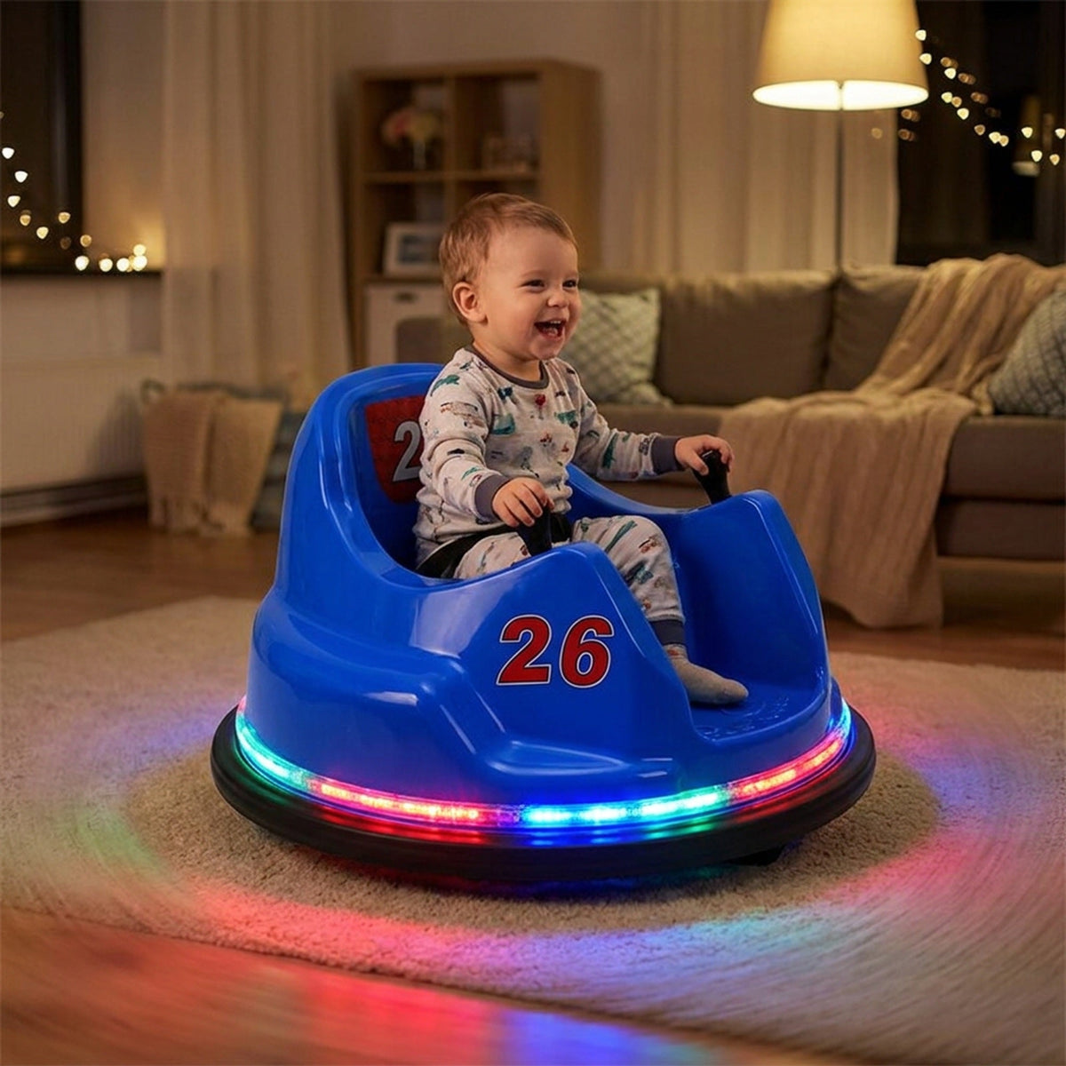 Electric Bumper Car - Kids & Toddlers' Toy Electric Ride On with Remote Control, LED Lights, 360 Degree Spin, 2 Speed