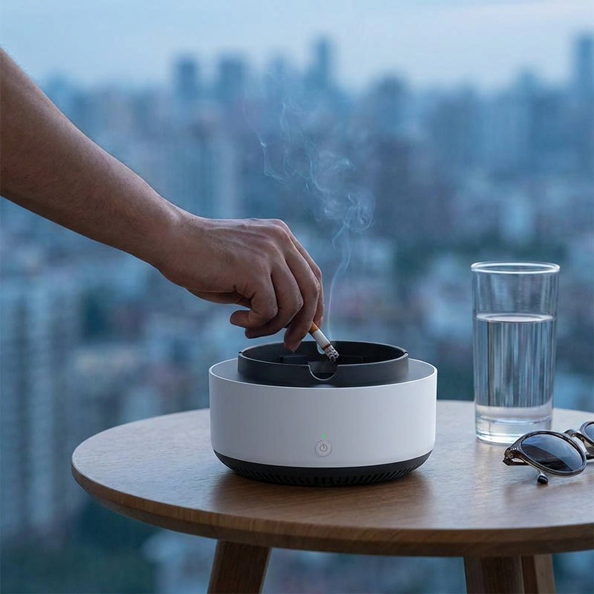 Odor Air Purifier Ashtray - Smoke Removal & Anion Purification Ashtray
