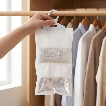Hanging Desiccant Moisture Absorber Bags – No-Power Damp Traps for Closets, Wardrobes, Cabinets, Basements and Storage