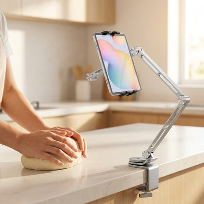 Adjustable Rotating Tablet Stand Holder - Portable Monitor Tablet Holder, Pad and Phone Clip Mount