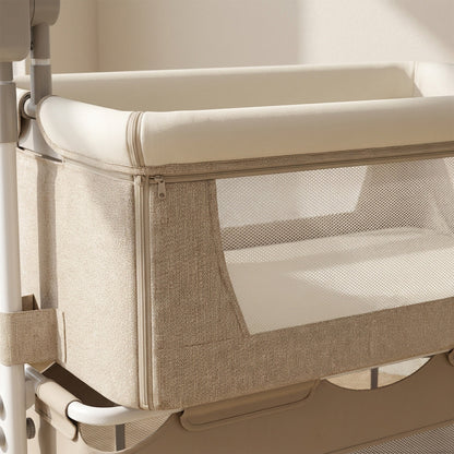Portable Electric Bassinet - Rolling Baby Bassinet with Remote-Controlled Rocking, Fold-Down Side and Bluetooth Sound