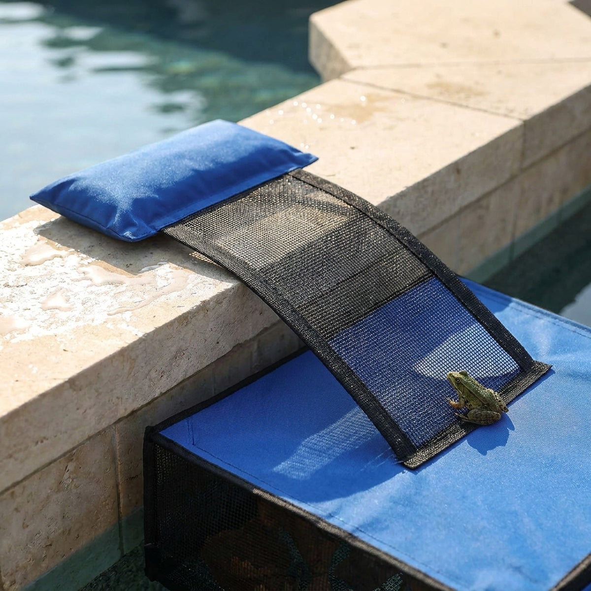 Animal Swimming Escape Ramp – Frog Rescue Ramp with Filter Catcher for Cleaning Leaves, Protecting Wildlife, and Pool Maintenance