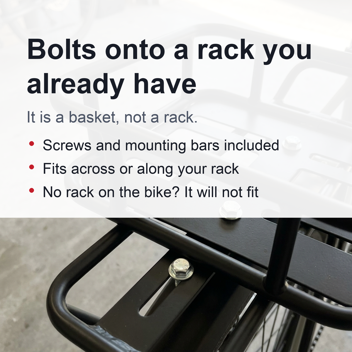 Heavy-Duty Rear Bike Basket with Rack – Large Metal Bicycle Carrier for Groceries, Commutes, and Electric Bike Storage
