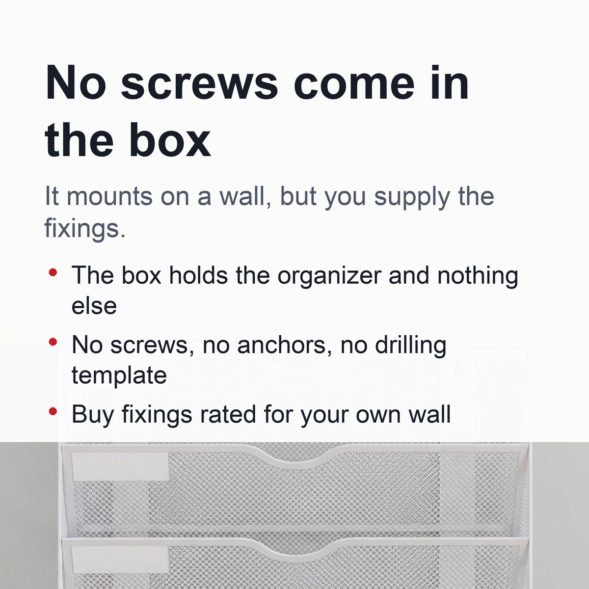 Mesh File Organizer - 5-Tier Steel Desktop and Wall Mount Document Holder for Letters, Mail and Files