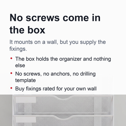 Mesh File Organizer - 5-Tier Steel Desktop and Wall Mount Document Holder for Letters, Mail and Files