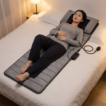 Full Body Shiatsu Massage Mat -  Adjustable Heating Pad for Sitting Sleeping Lying Electric Mattress Pad