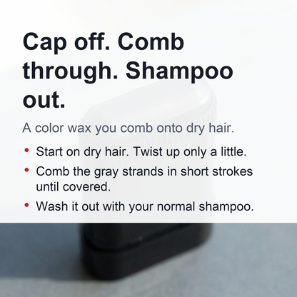 Temporary Gray Touch-Up Color Stick with Comb, Hair & Beard, Washes Out, 0.7 oz (20 g)