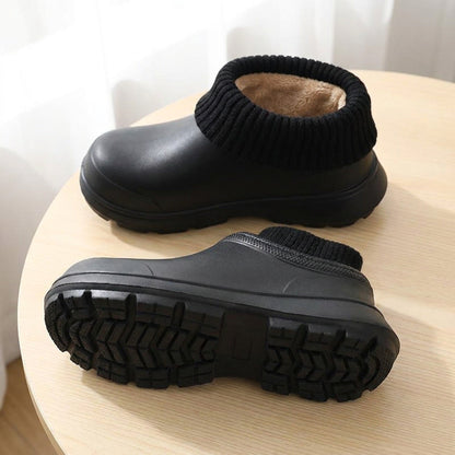 Winter Non-Slip Waterproof Shoes – Fur-Lined, Oil-Resistant Footwear for Chefs, Gardeners, & More