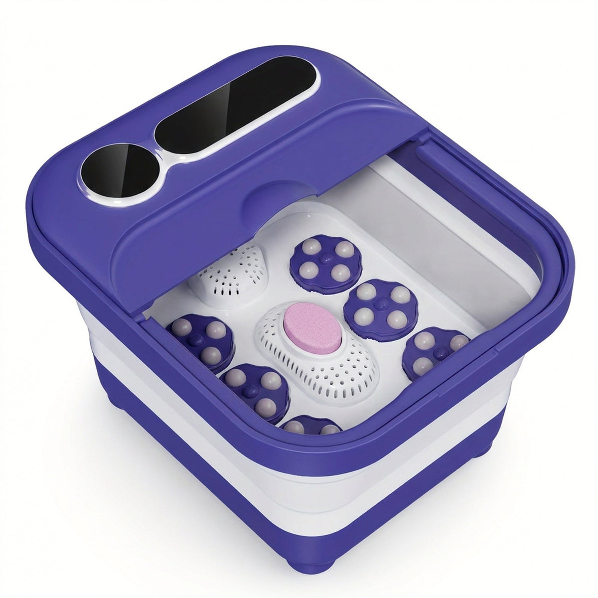 Collapsible Foot Spa with Heat, Bubbles & Massage — Folds Flat to Store, for Deep Relaxation and Soothing At-Home Soaks
