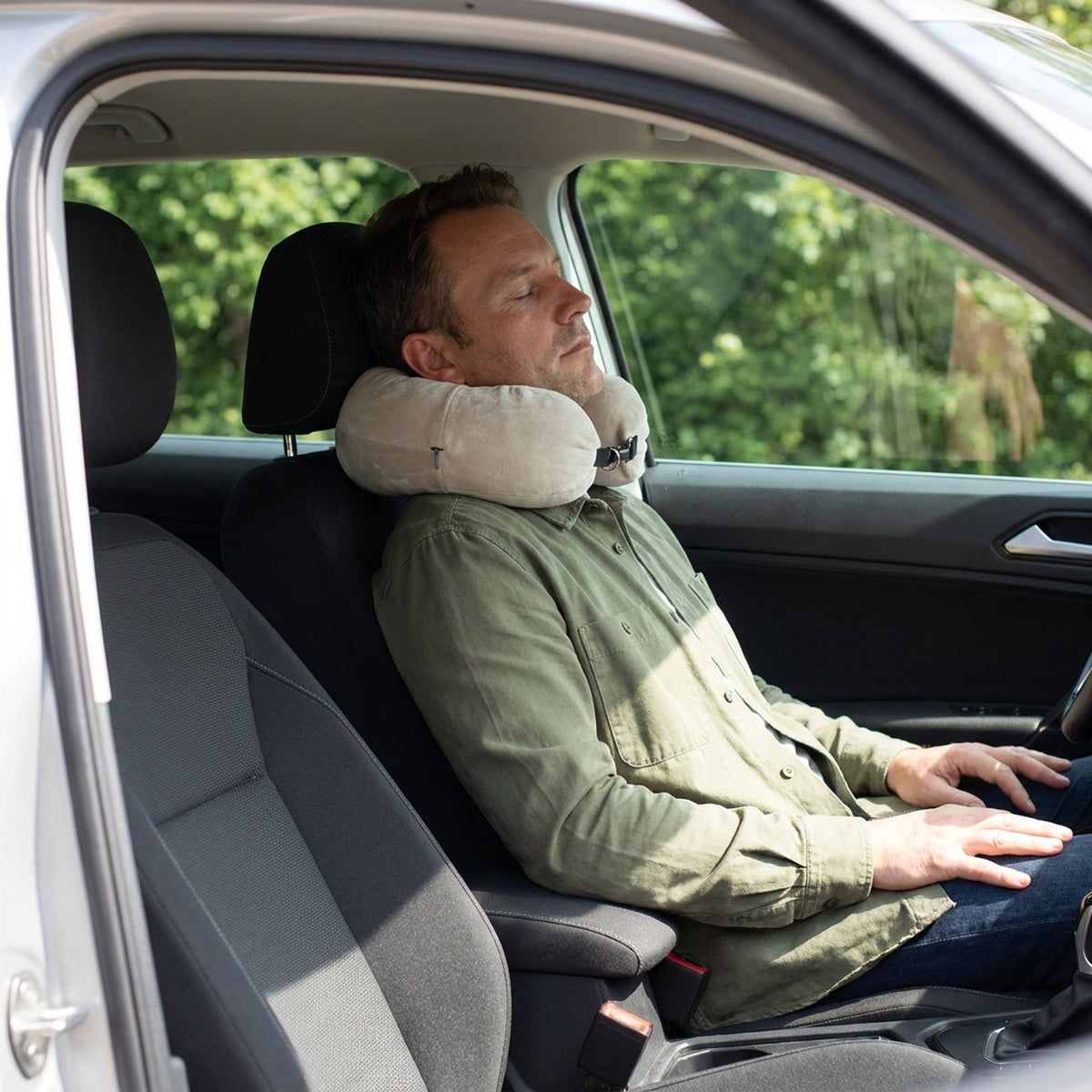 Stuffable Travel Neck Pillow – Velvet Airplane & Car Neck Pillow You Fill With Your Clothes
