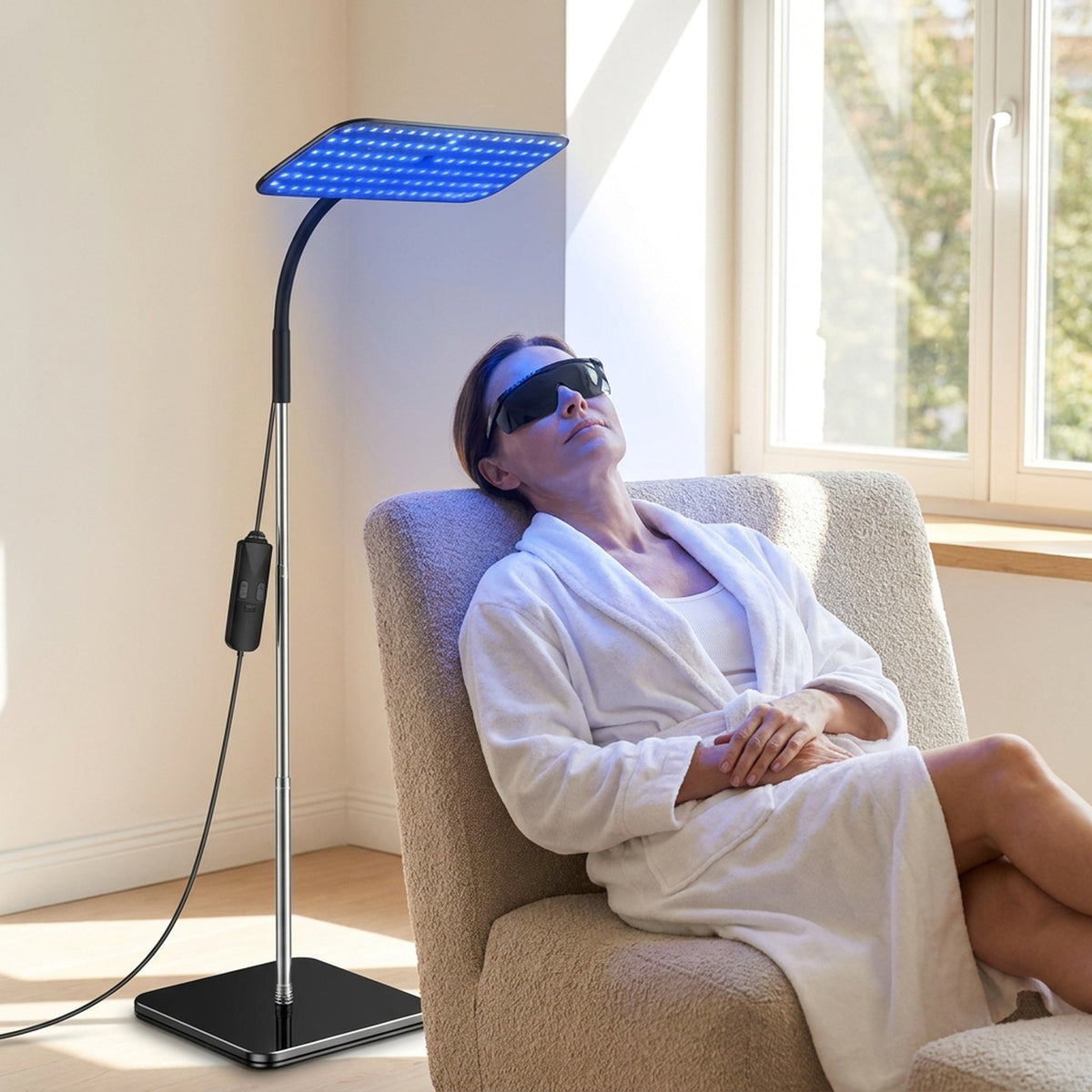 Home Tanning Lamp – Year-Round Natural Glow with Adjustable Timer, Portable Sunlight Therapy for Face and Body Tan at Home