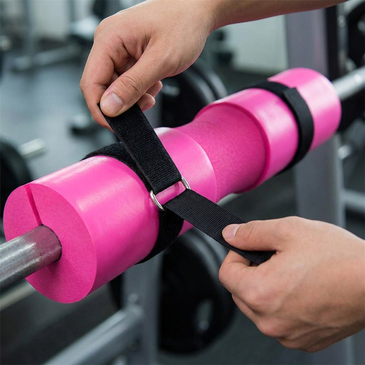Barbell Pad for Squats and Hip Thrusts - Foam Neck and Shoulder Sleeve with Two Straps