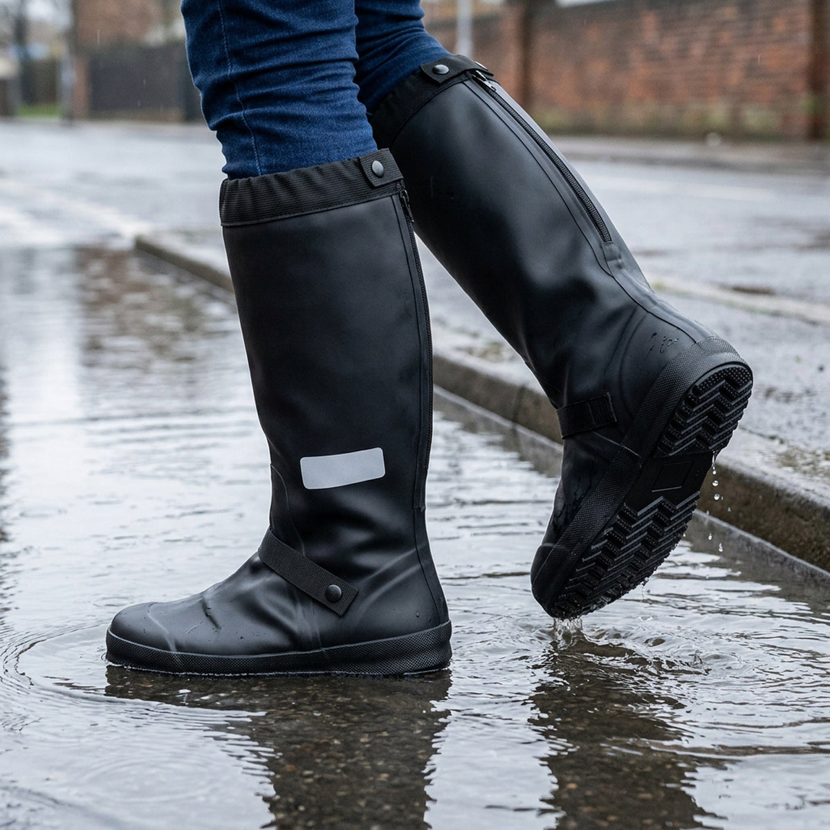 Waterproof Boot Covers - Waterproof Rain Boot Shoe Cover with Reflector