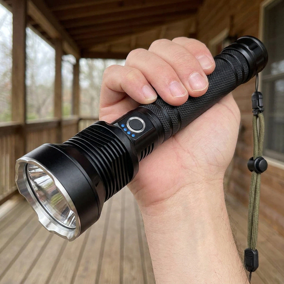 LED Rechargeable Tactical Laser Flashlight - 90000 Lumens High Powered and Waterproof Flash Light