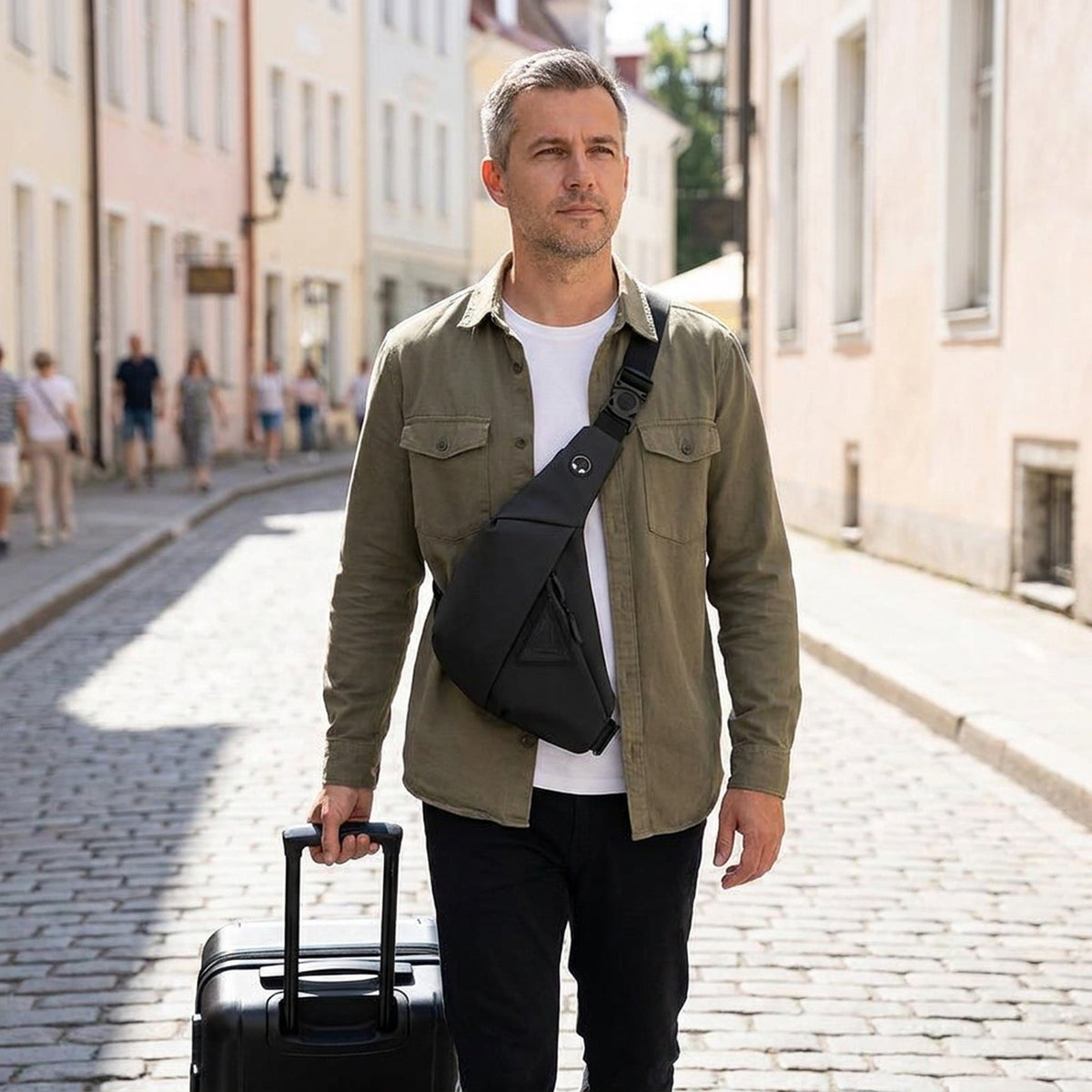 Compact Anti-Theft Crossbody Sling Chest Bag for Men – Travel Shoulder Bag for Phones, Wallets, and Everyday Essentials