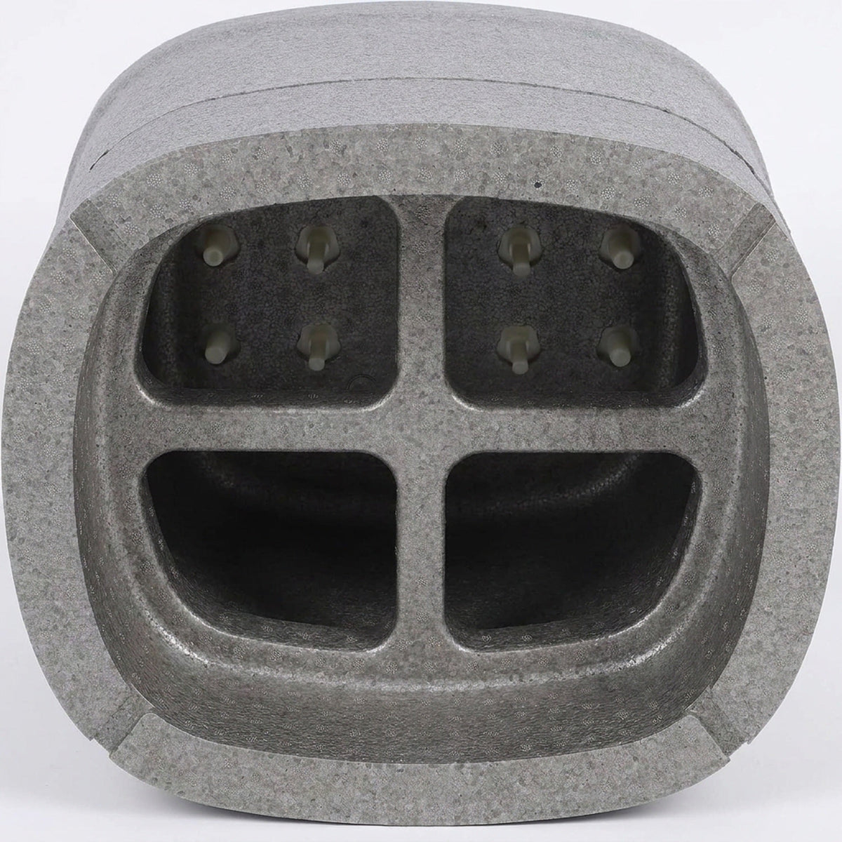 Molded Foam Bath Stool – Wide Curved-Back Shower Seat, in Gray or Cream