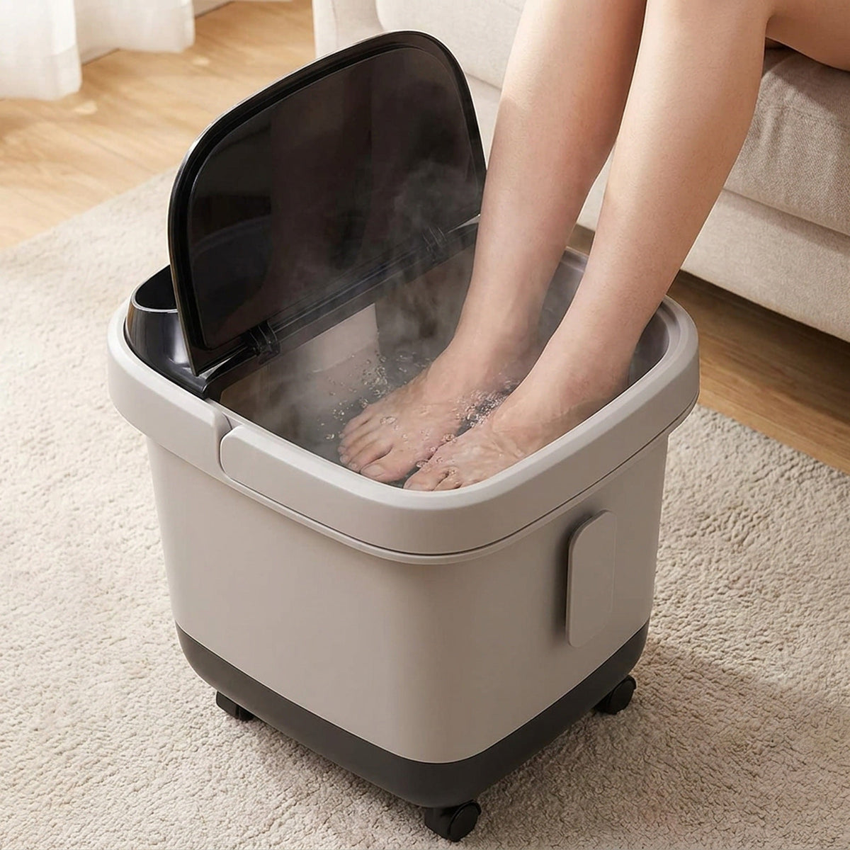 Automatic Foot Spa Bath – Heated Electric Massager Tub with Constant Temperature & Bubbles for Relaxing Feet Care