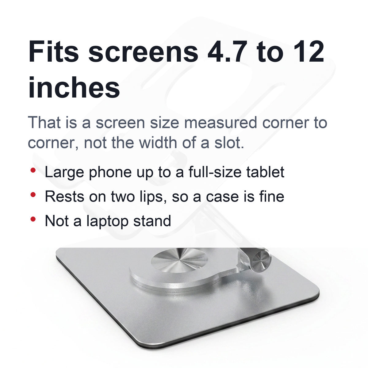 Rotatable Tablet Stand - 360°  Foldable & Portable Tablet Stand for All up to 15.6 inches.