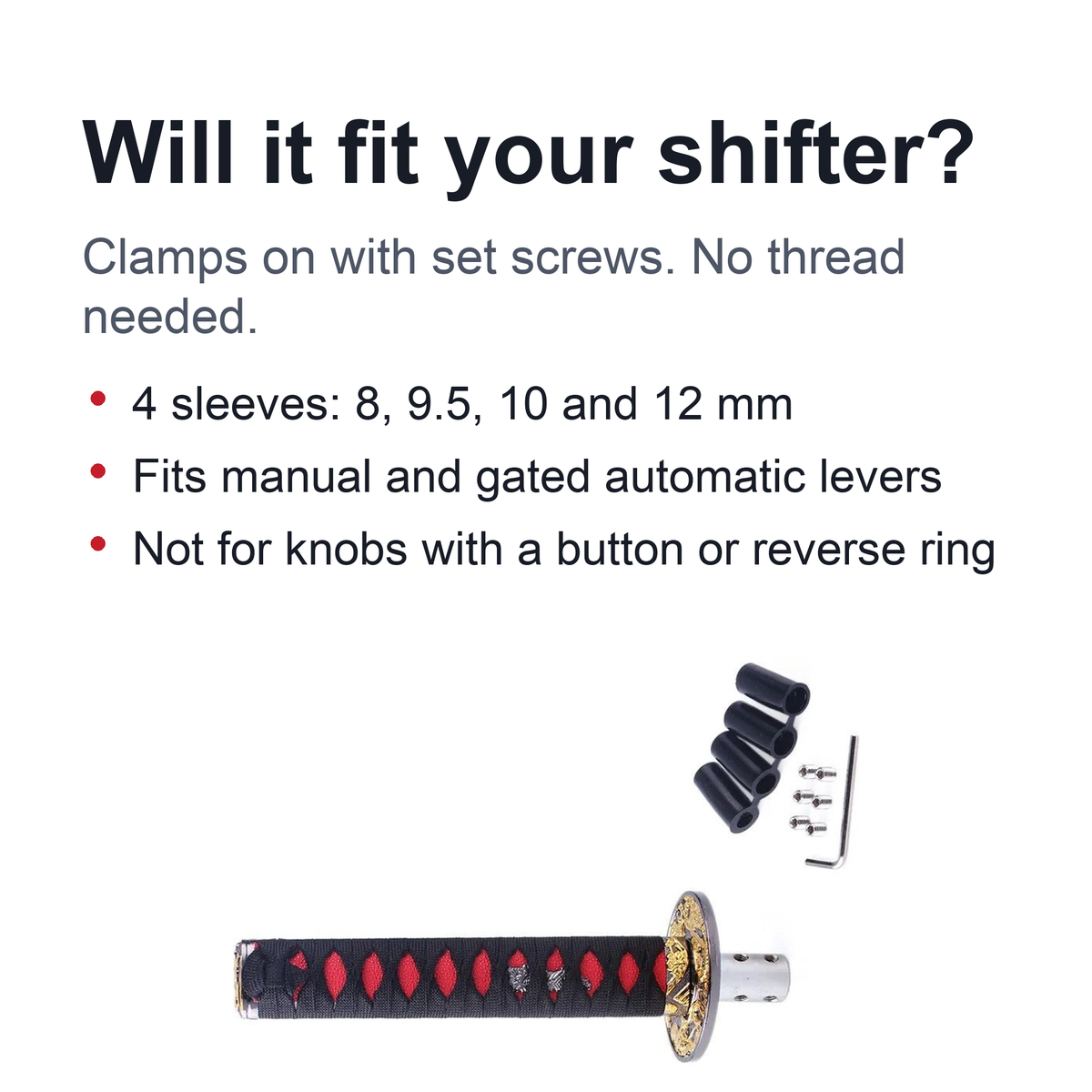 Katana Shift Knob - Universal Car Gear Shift Knob Short Samurai Sword